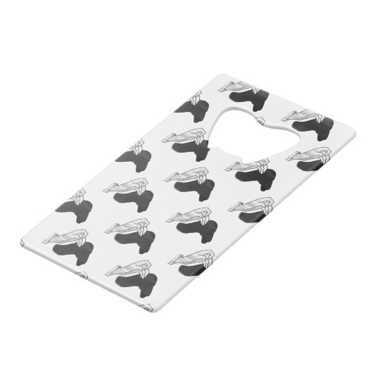 Hand Silhouette Camel Kredietkaart Flessenopener (Voorkant Gekanteld)