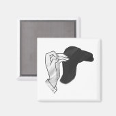 Hand Silhouette Camel Magneet (Voorkant / Achterkant)