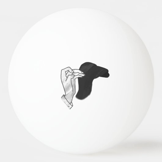Hand Silhouette Camel Pingpongballen (Achterkant)