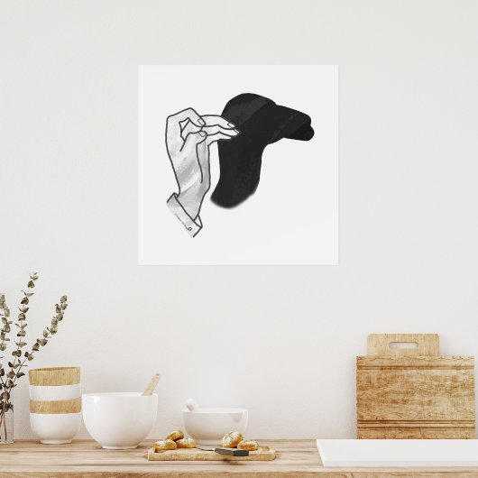 Hand Silhouette Camel Poster (Keuken)