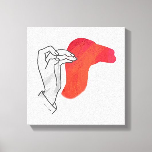 Hand Silhouette Camel Red Canvas Afdruk (Voorkant)
