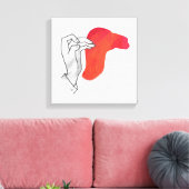 Hand Silhouette Camel Red Canvas Afdruk (Insitu (Woonkamer))