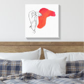 Hand Silhouette Camel Red Canvas Afdruk (Insitu (Slaapkamer))