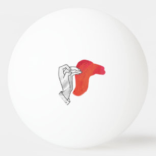 Hand Silhouette Camel Red Pingpongballen