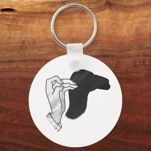 Hand Silhouette Camel Sleutelhanger (Voorkant)
