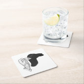 Hand Silhouette Camel Vierkante Kartonnen Onderzetter (Insitu)