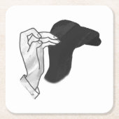 Hand Silhouette Camel Vierkante Kartonnen Onderzetter (Voorkant)