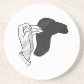 Hand Silhouette Camel Zandsteen Onderzetter (Voorkant)