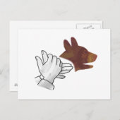 Hand Silhouette Dog Brown Briefkaart (Voorkant / Achterkant)