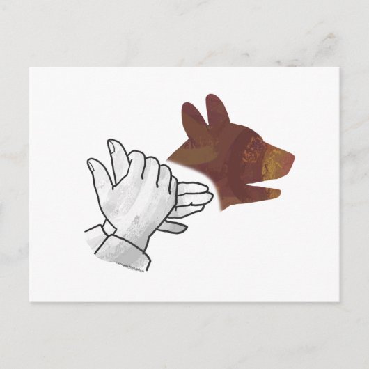 Hand Silhouette Dog Brown Briefkaart (Voorkant)