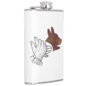 Hand Silhouette Dog Brown Heupfles (Rechts)