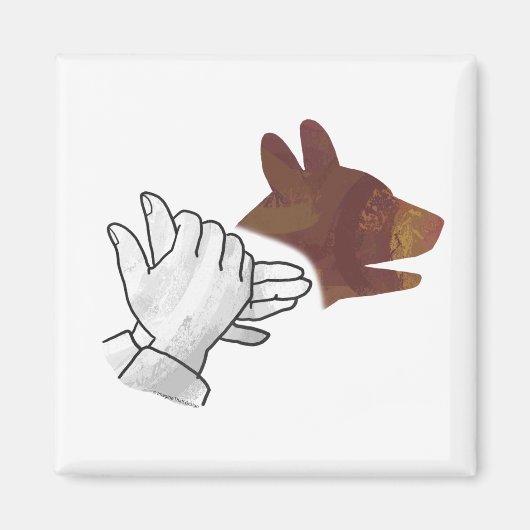 Hand Silhouette Dog Brown Magneet (Voorkant)