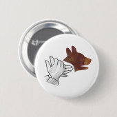 Hand Silhouette Dog Brown Ronde Button 5,7 Cm (Voorkant /achterkant)