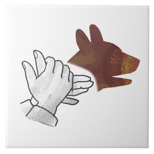 Hand Silhouette Dog Brown Tegeltje (Voorkant)