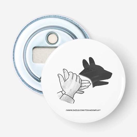 Hand Silhouette Dog Button Flesopener (Voorkant)