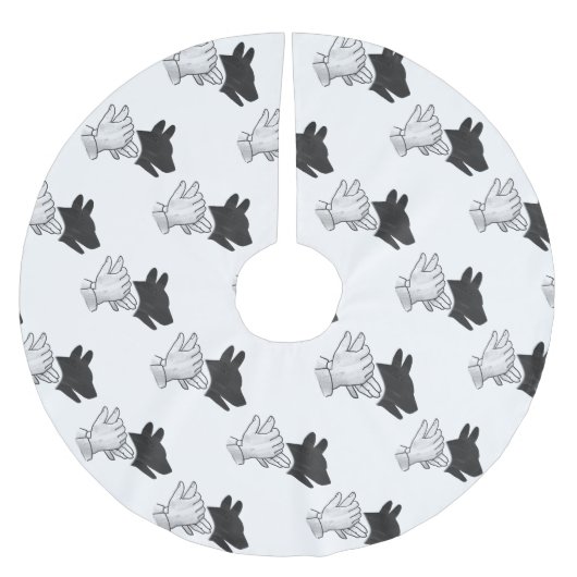 Hand Silhouette Dog Kerstboom Rok (Voorkant)