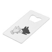 Hand Silhouette Dog Kredietkaart Flessenopener (Achterkant Gekanteld)