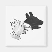 Hand Silhouette Dog Magneet (Voorkant)