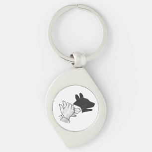 Hand Silhouette Dog Sleutelhanger
