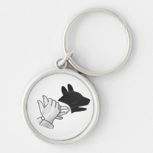 Hand Silhouette Dog Sleutelhanger