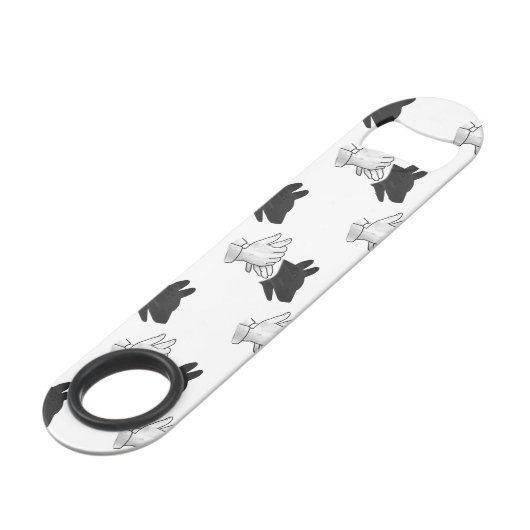 Hand Silhouette Dog Speed Flessenopener (Achterkant Gekanteld)