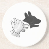 Hand Silhouette Dog Zandsteen Onderzetter (Voorkant)