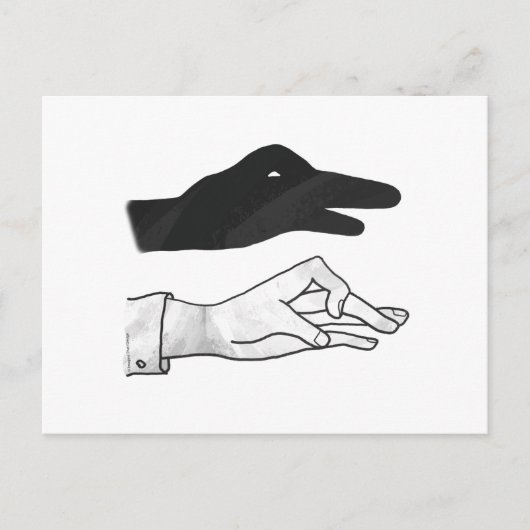 Hand Silhouette Duck Briefkaart (Voorkant)