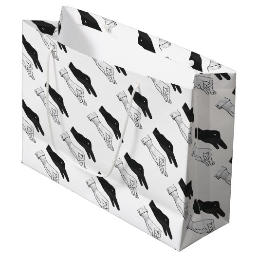 Hand Silhouette Duck Groot Cadeauzakje (Voorkant Gekanteld)