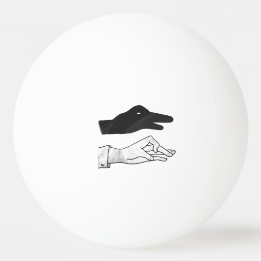 Hand Silhouette Duck Pingpongballen (Achterkant)
