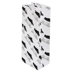 Hand Silhouette Duck Wijn Cadeautas