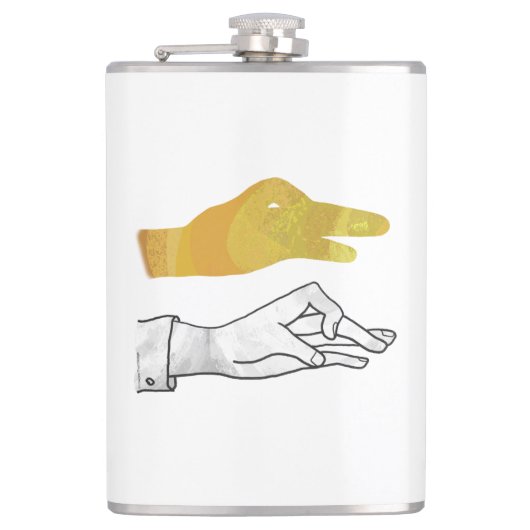 Hand Silhouette Duck Yellow Heupfles (Voorkant)