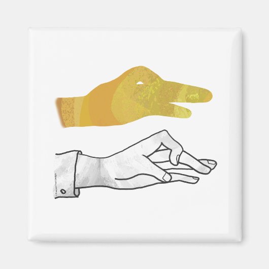 Hand Silhouette Duck Yellow Magneet (Voorkant)