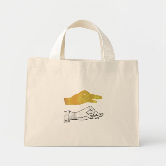 Hand Silhouette Duck Yellow Mini Tote Bag (Voorkant)