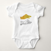 Hand Silhouette Duck Yellow Romper (Voorkant)