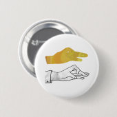 Hand Silhouette Duck Yellow Ronde Button 5,7 Cm (Voorkant /achterkant)