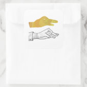 Hand Silhouette Duck Yellow Vierkante Sticker (Tas)