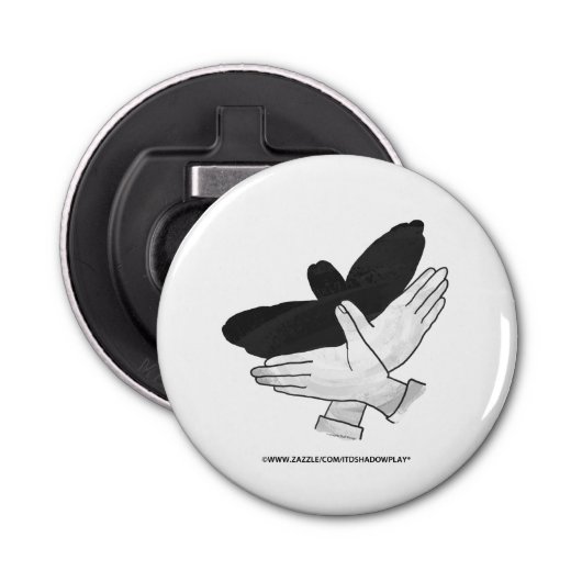 Hand Silhouette Eagle Button Flesopener (Voorkant)