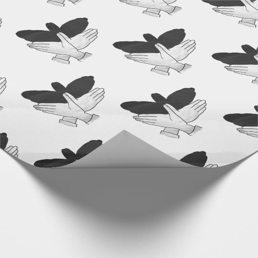 Hand Silhouette Eagle Cadeaupapier (Hoek)