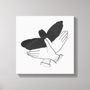 Hand Silhouette Eagle Canvas Afdruk