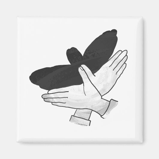 Hand Silhouette Eagle Magneet (Voorkant)