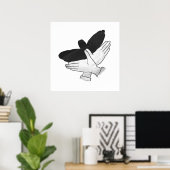 Hand Silhouette Eagle Poster (Thuiskantoor)