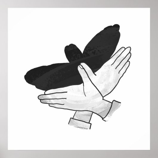 Hand Silhouette Eagle Poster (Voorkant)