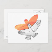 Hand Silhouette Eagle Sinaasappel Briefkaart (Voorkant / Achterkant)