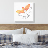 Hand Silhouette Eagle Sinaasappel Canvas Afdruk (Insitu (Slaapkamer))