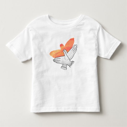 Hand Silhouette Eagle Sinaasappel Kinder Shirts (Voorkant)