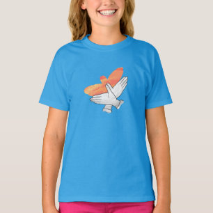 Hand Silhouette Eagle Sinaasappel T-shirt