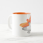 Hand Silhouette Eagle Sinaasappel Tweekleurige Koffiemok (Voorkant links)