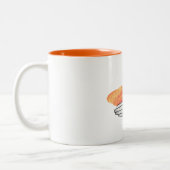 Hand Silhouette Eagle Sinaasappel Tweekleurige Koffiemok (Links)