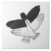 Hand Silhouette Eagle Tegeltje (Voorkant)