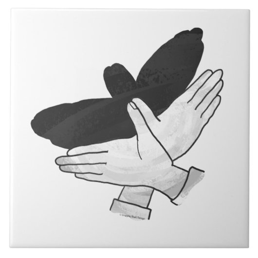 Hand Silhouette Eagle Tegeltje (Voorkant)